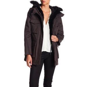 Kooples twill and fur parka